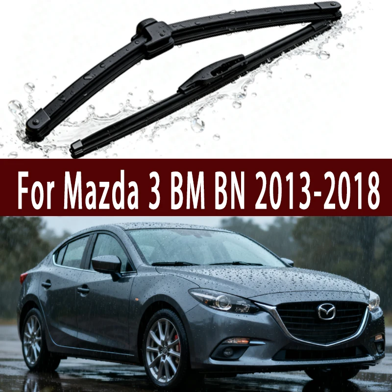 

For Mazda 3 BM BN 2013-2018 2014 2015 2016 2017 Car Wiper Soft Rubber Boneless Wiper HD Quiet Durable Automotive Wiper 24"+18"