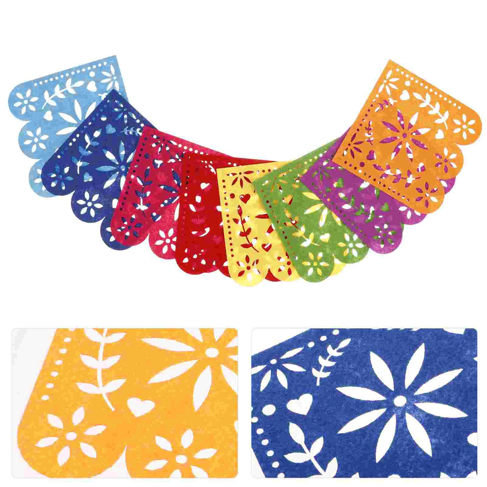 Felt Hanging Flag Day of The Dead Decor Banner Mexican Fiesta Party Decorations for Themed