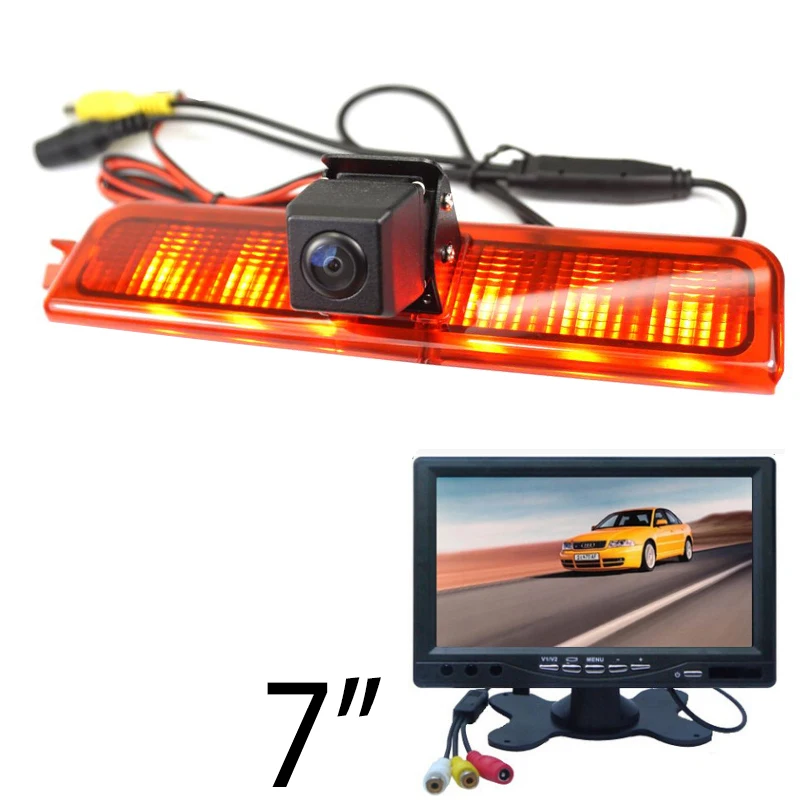 HD CCD ضوء الفرامل الرؤية الخلفية عكس الكاميرا ل Volkswagen VW caddy 2013- 2015 كاميرا لموقف السيارات مع شاشة السيارة