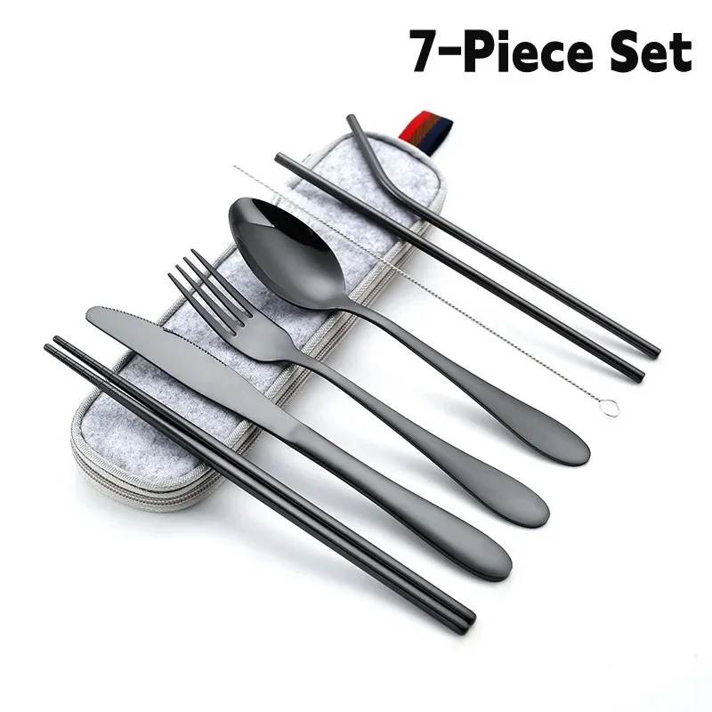 

7Piece 304 Stainless Steel Cutlery Set Wedding Dinnerware Set Fork Knives Scoops Teaspoon Tableware Knife Fork Spoon