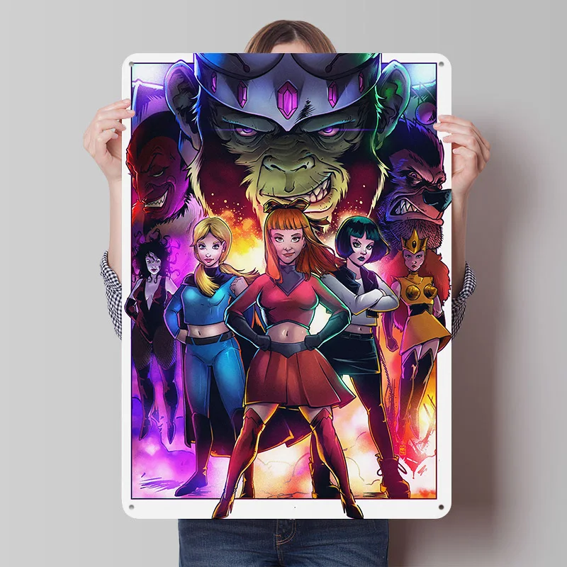 The Powerful Cute Squad Printed Poster Customized Retro Wall Art Vintage Metal Tin Signs for Home Office Decor Room Accessories