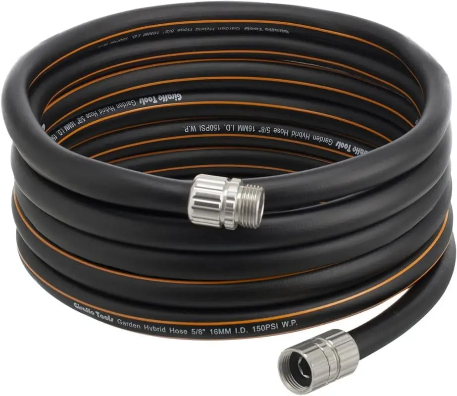 

Garden Hose 20ft x 5/8", Custom Length, Heavy Duty, No Kink, Flexible, Rubber Garden Hose, Leakproof Water Hose, 20ft Male to