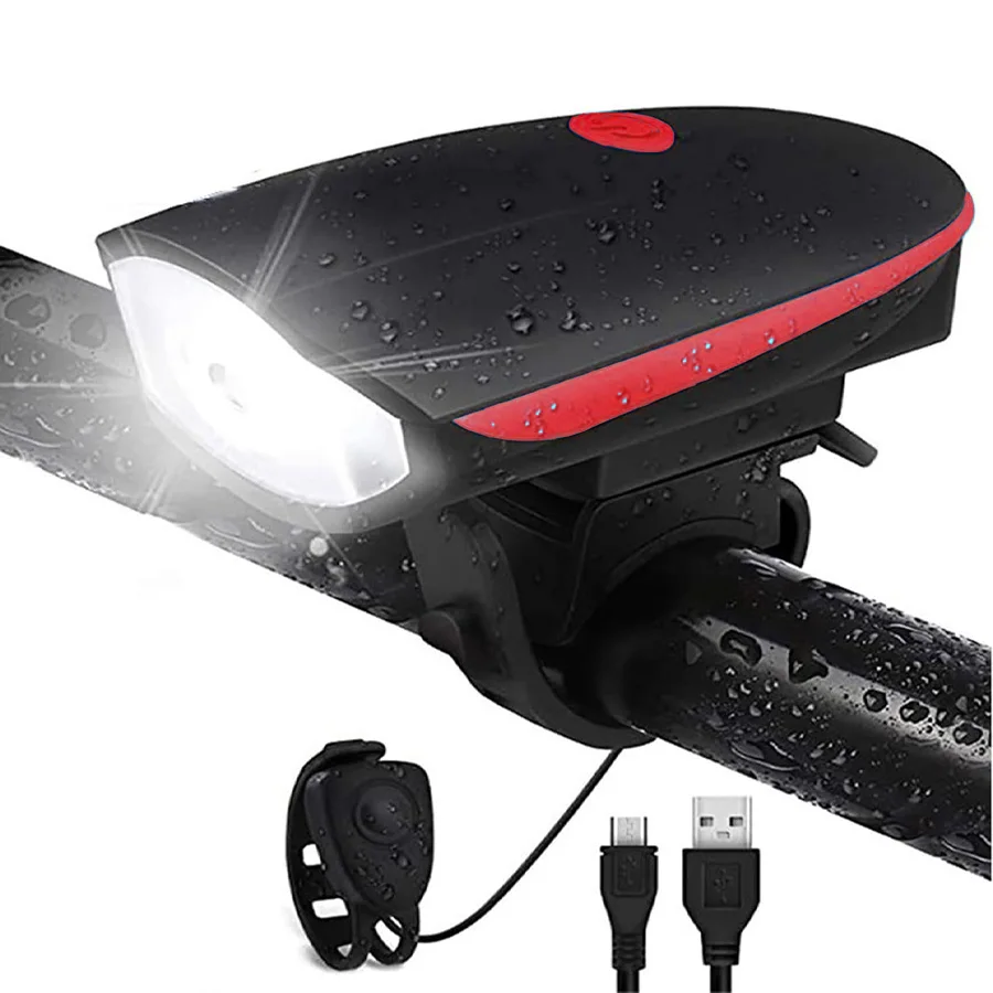 

Rechargeable Bike Light With Horn Set,Bicycle Front Headlight Back Waterproof Bicycle Night Road Light Cycling Accessories
