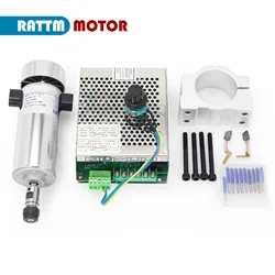 【800W DC】Air cooled Spindle Motor ER11 110V / 220V CNC Kit 52mm 20000rpm + Speed Controller Governor with Power Supply