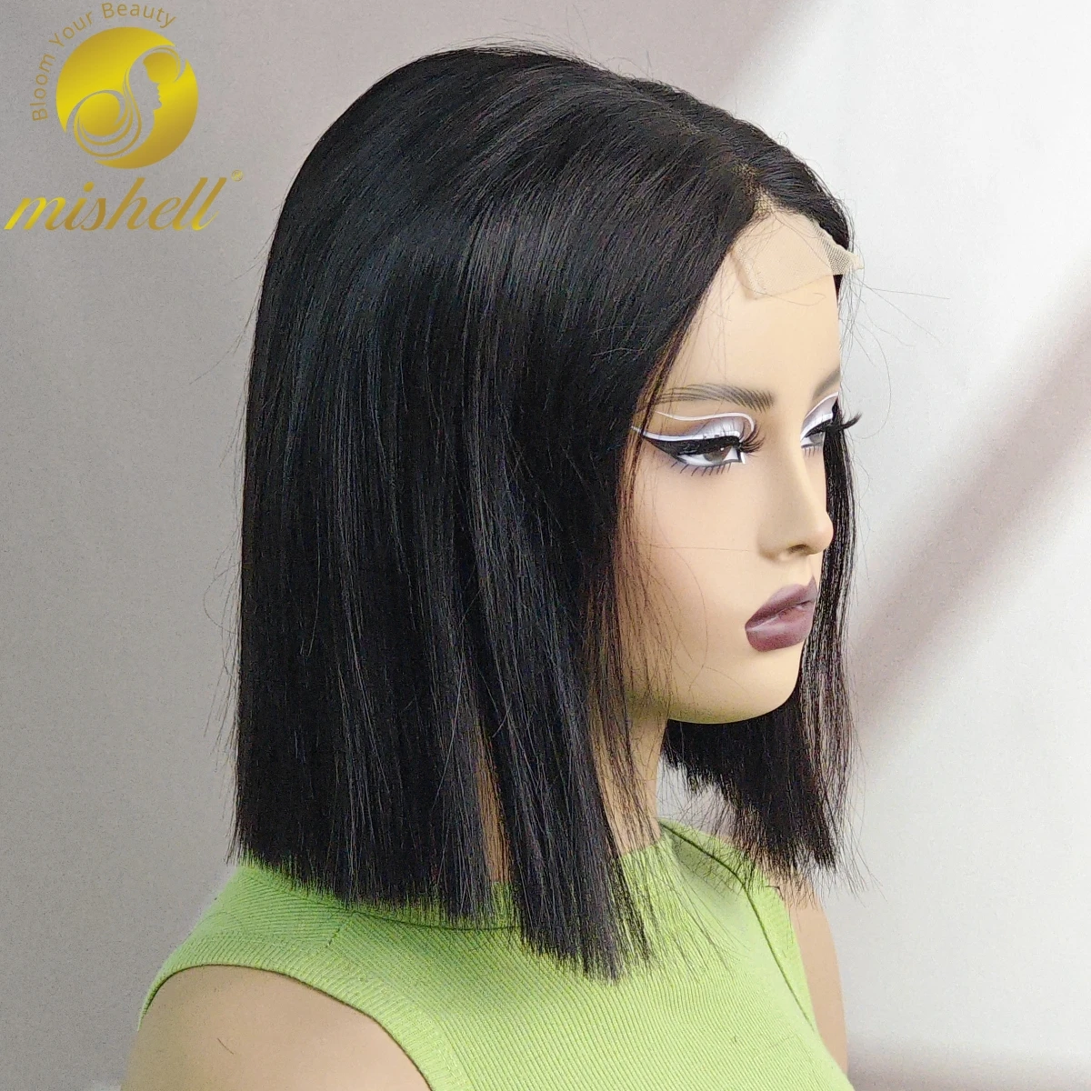 

Straight Bob Wig 180% Density Natural Color Human Hair Wig 2x6 Lace Short Straight Colored Bob Wig PrePlucked Brazilian Hair Wig