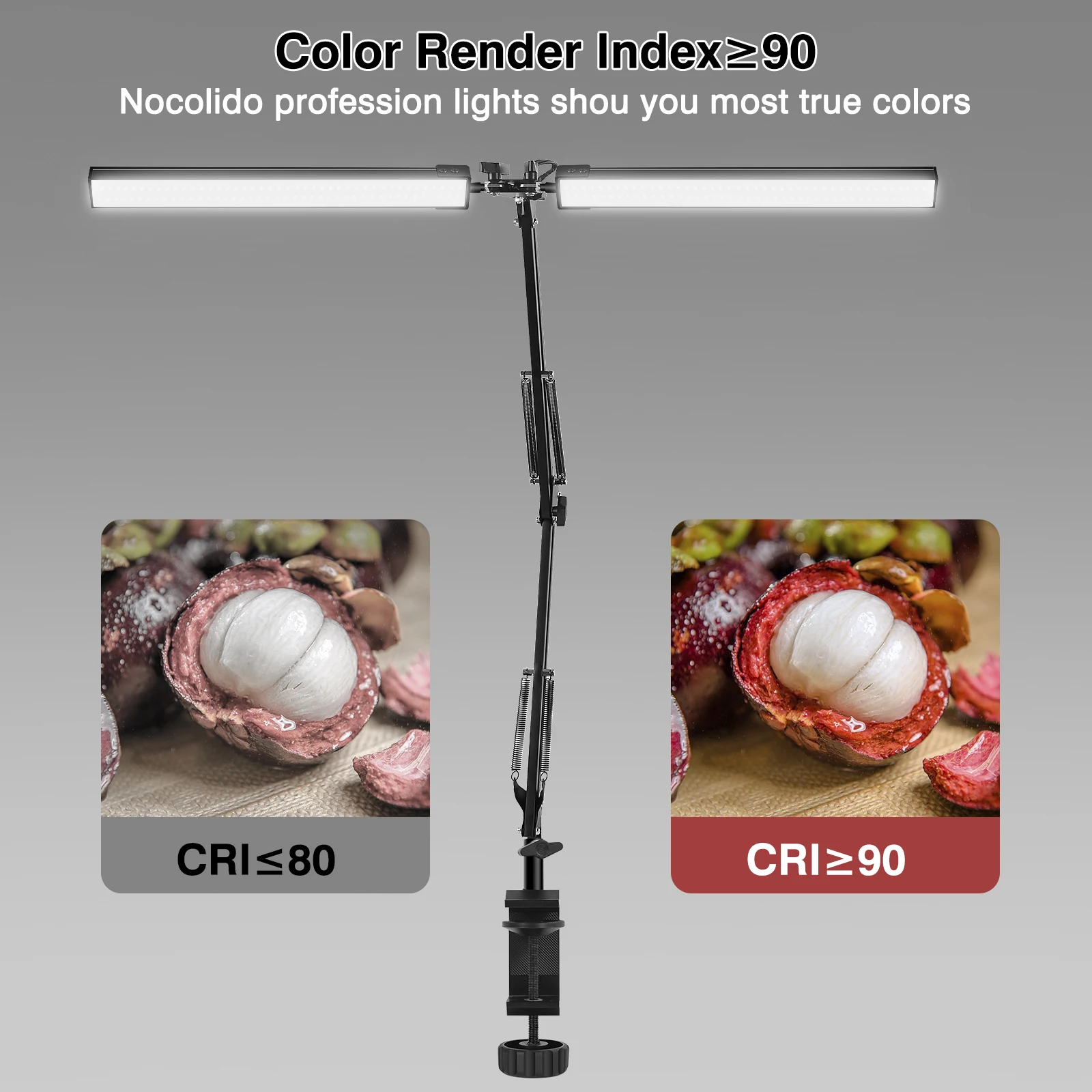 NEWACALOX LED Desk Lamp with Clamp & Flexible Arm 3 Color Modes 10 Brightness Levels Eye-Caring Table Light with Memory Function