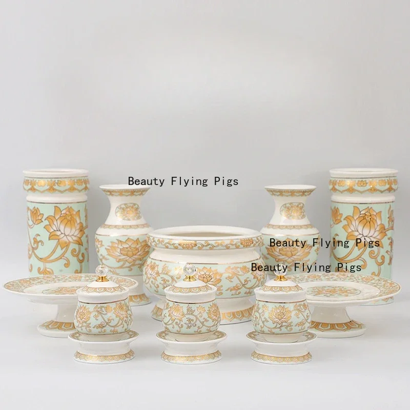 Taza de suministro de agua de loto, plato de fruta de escritorio para salón de Buda, quemador de incienso, herramientas de Buda, suministros de sacrificio, 1 ud.