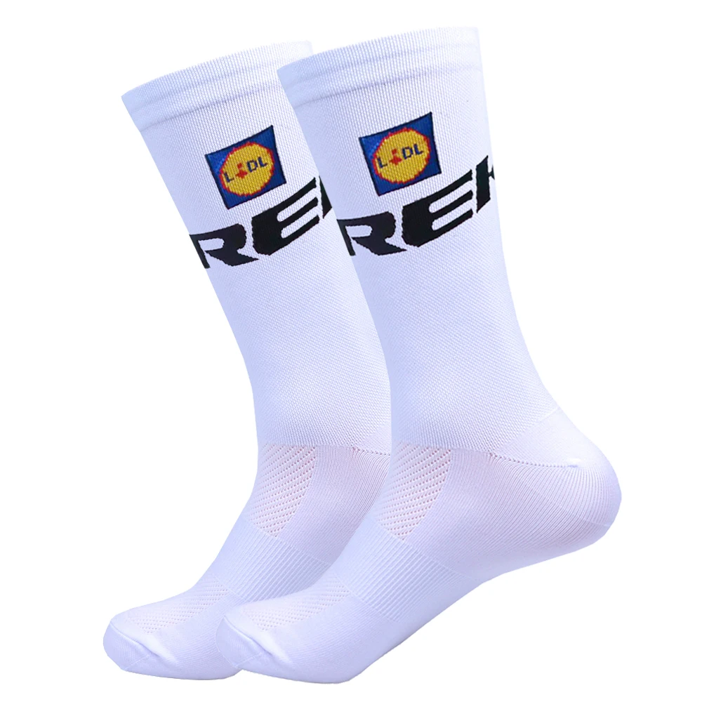 Nieuwe witte UAE Team FDJ fietssokken antislip voetbalsokken gedempt ademend voor hardlopen basketbal fiets sport grip sokken