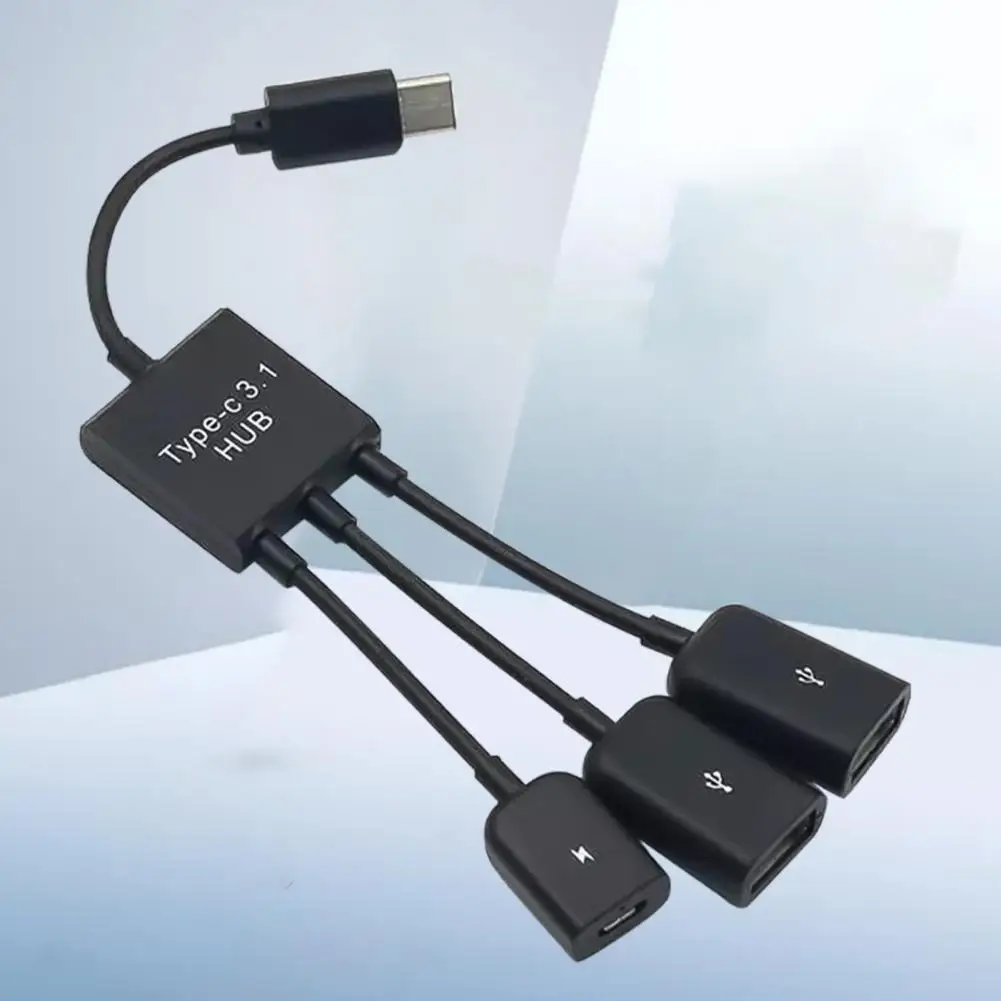 Kompaktowy kabel OTG do ładowania 1 do 3. Przenośny kabel do transmisji danych. Kabel adaptera do transmisji danych