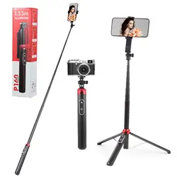 153CM Selfie Stick Tripod Portable Extendable Stick Wireless Bluetooth Remote Phone Tripod for IPhone Android Camera GoPro