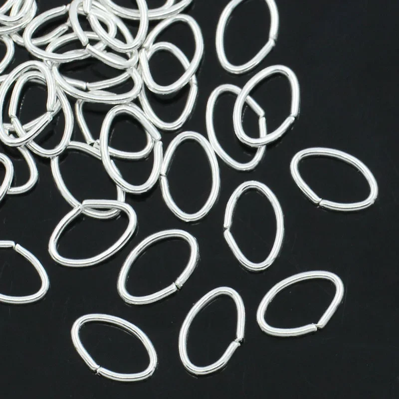 25000Pcs Silver Plated Metal Oval Open Jump Rings Jewelry DIY Findings 8x5mm(3/8