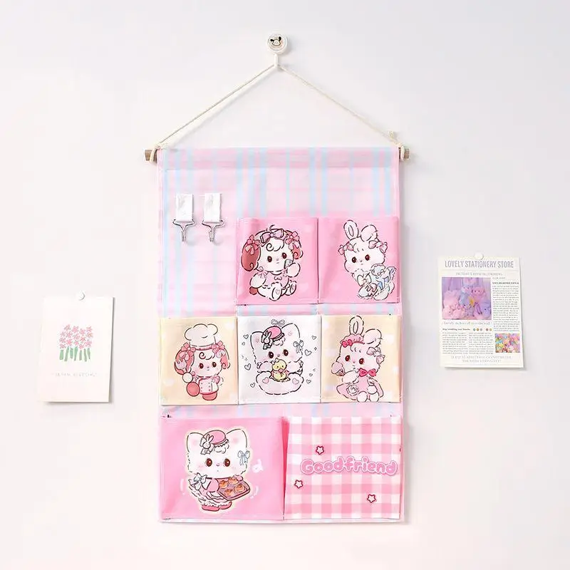 

Sanrio Hello Kitty Cinnamoroll Sundries Storage Bagshanging Organizer Girls Dormitory Wall Compartmentalized Pouch Bag Gift