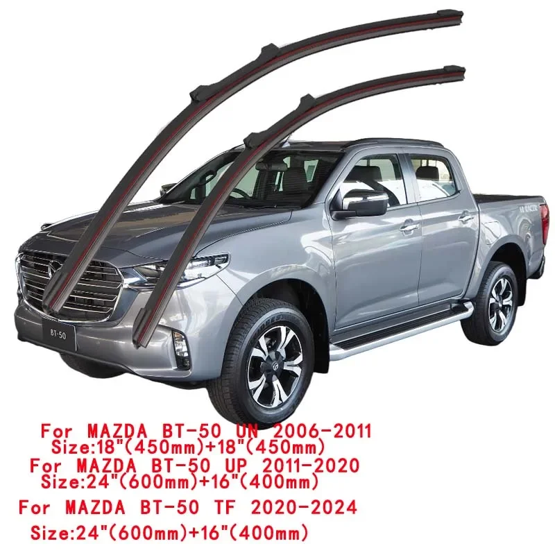 For MAZDA BT-50 2006-2024 UN UP D35 Car Windshield Wiper Blade Front Windscreen Windshield Washer Accessories Window Replacement