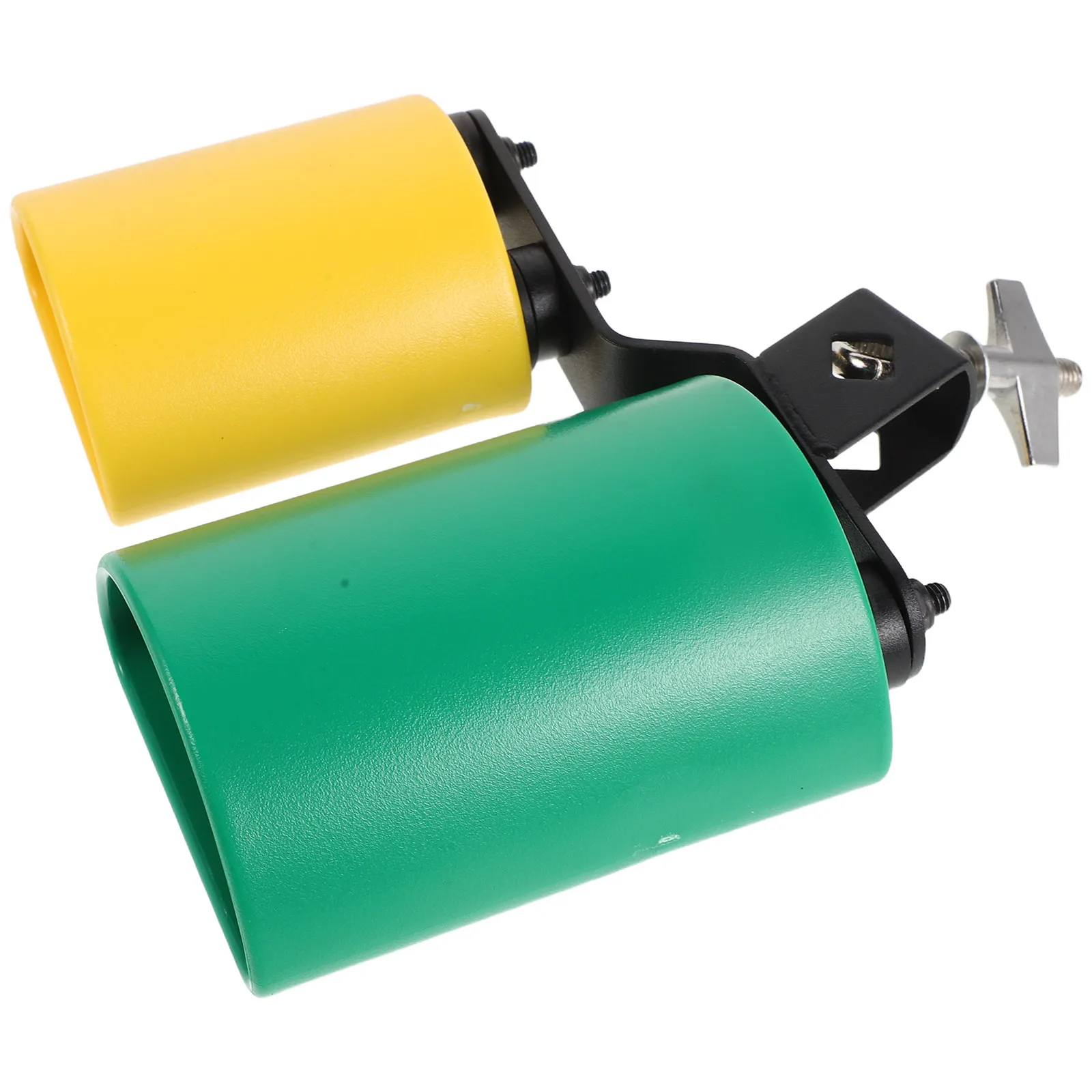 Bicolor Double Mounted Cowbell High and Middle Tone Percussion Instrument for Drum Set Band Practice