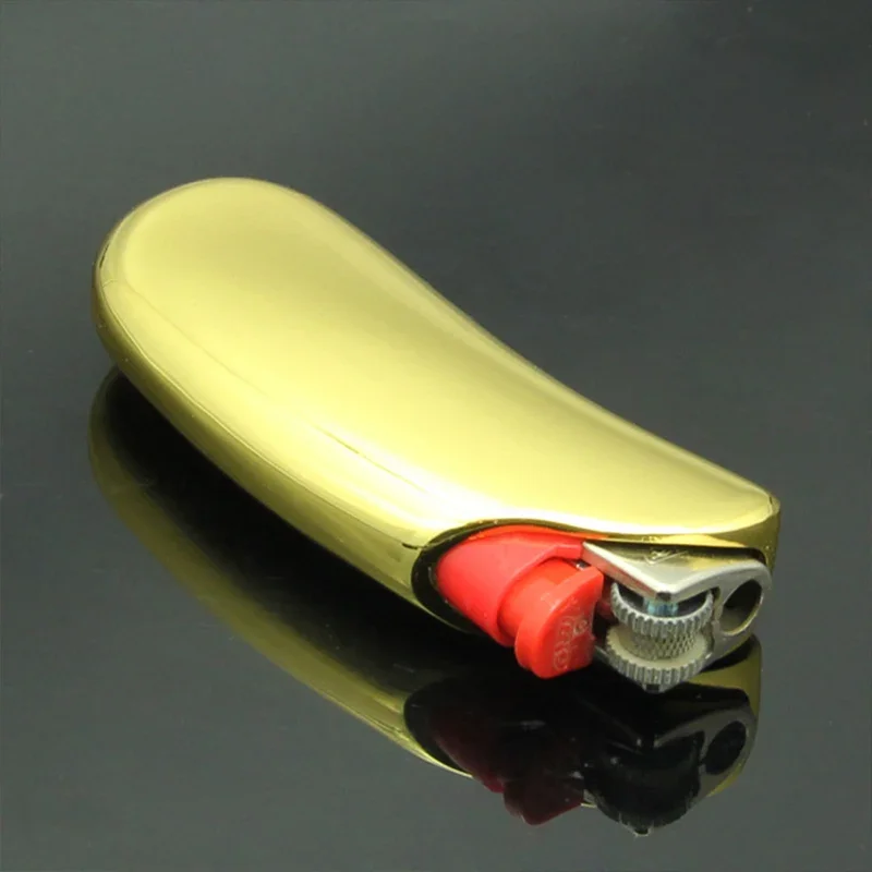 Stylish Metal Lighter Case Ice Mirror Sleeve Cover Holder for Bic J5 Mini Lighters Smoking Accessories