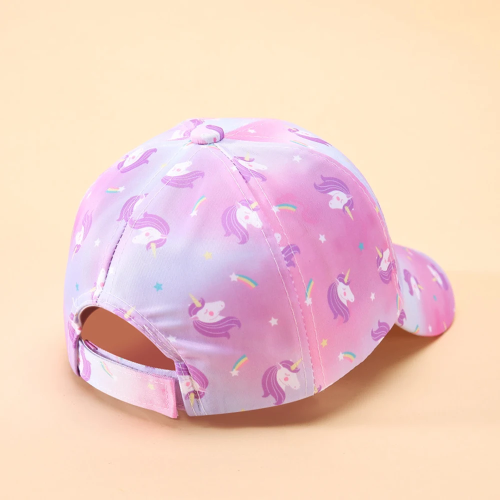 Love Printed Baseball Cap Girl\'s Unicorn Outdoor Travel Hats Colorful Sun Protection Sun Hat For Kids 3-10 Years