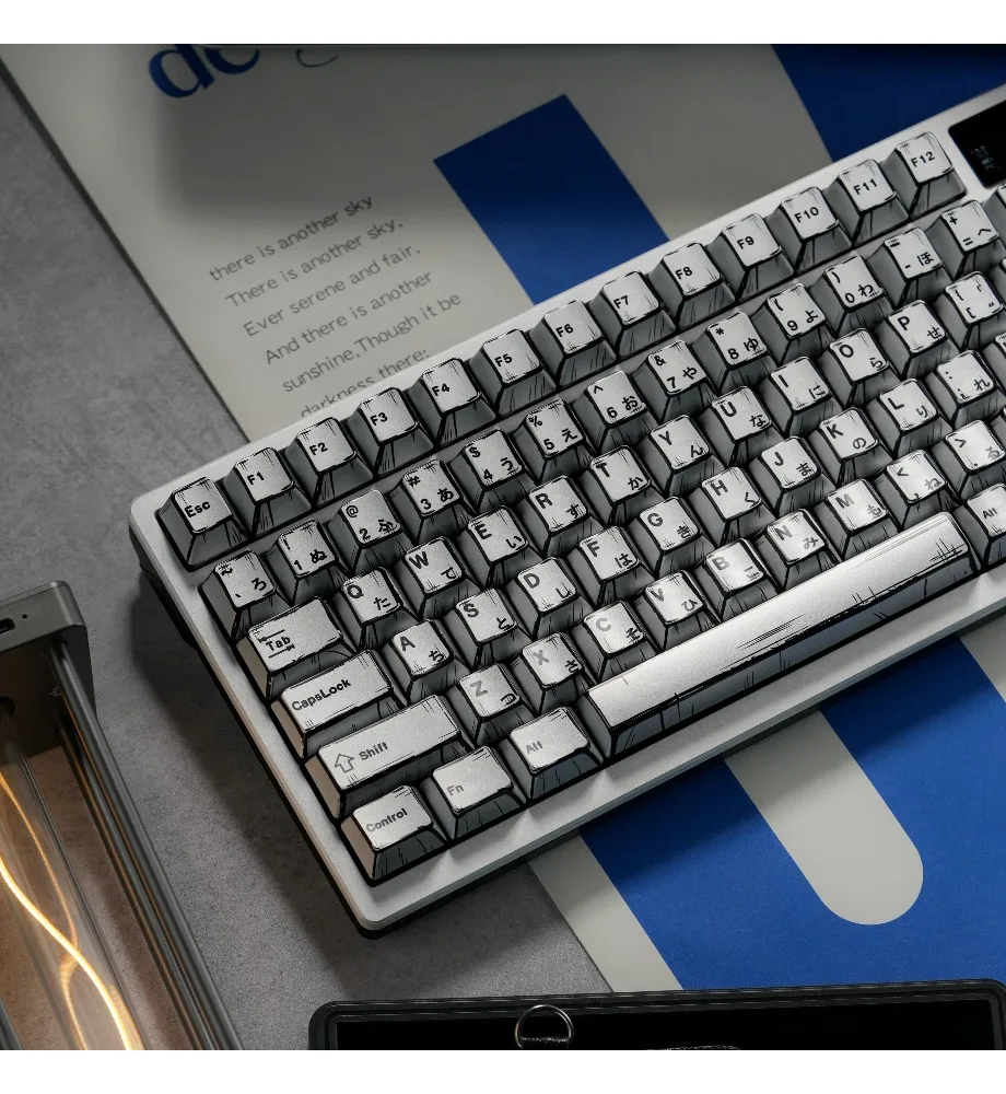 Keycap Personality Comic style metal paint keycaps Original PBT five-sided sublimation suitable for Wooting