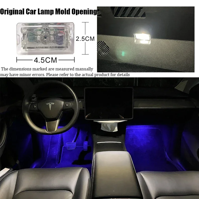 Car Footwell Lamp For Tesla Model 3 Y 2017 2018 2019 2020 2021 2022 2023 2024 Atmosphere Lights Interior Decoration Accessories