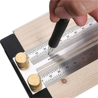 High-Precision Scale Ruler T-Type Hole Ruler Stainless Woodworking Scribing Mark Line Gauge Carpenter Measuring Tool