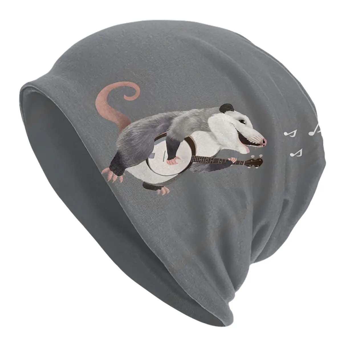 Singing Banjo Player Opossum Musician Autumn Female Thin Beanies Double Used Warm Bonnet Hats