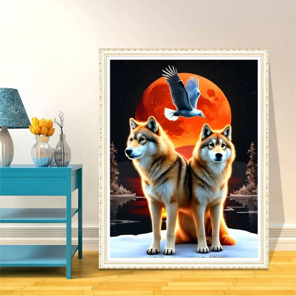 Evershine ダイヤモンド塗装犬動物ラインストーン写真漫画ダイヤモンド刺繍橋カラフルな工芸品手作りギフト