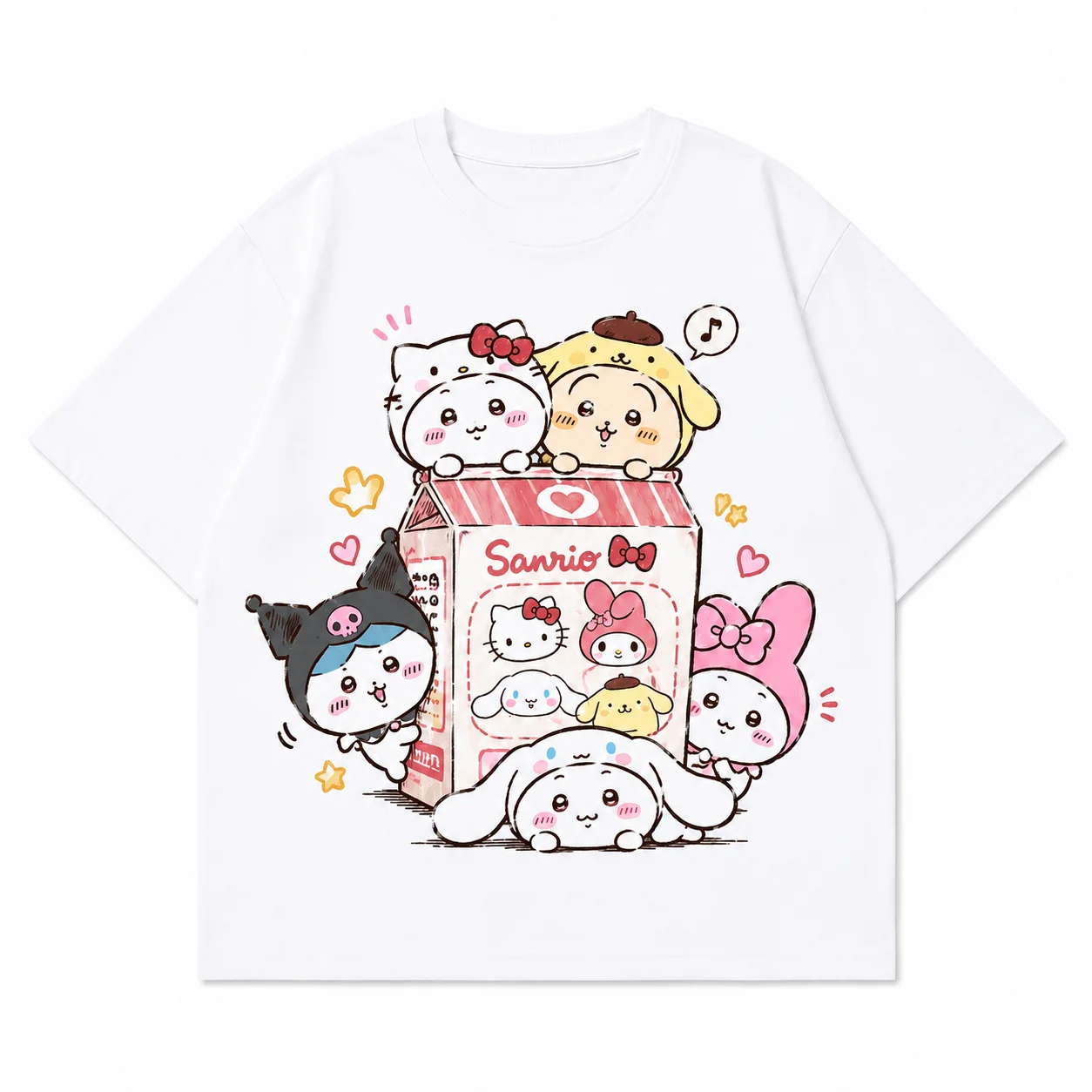 CHIIKAWA Summer Parent Child Pure Cotton T-shirt Comfortable Breathable High Quality Ins Y2k Men's T-shirts Clothes for Man