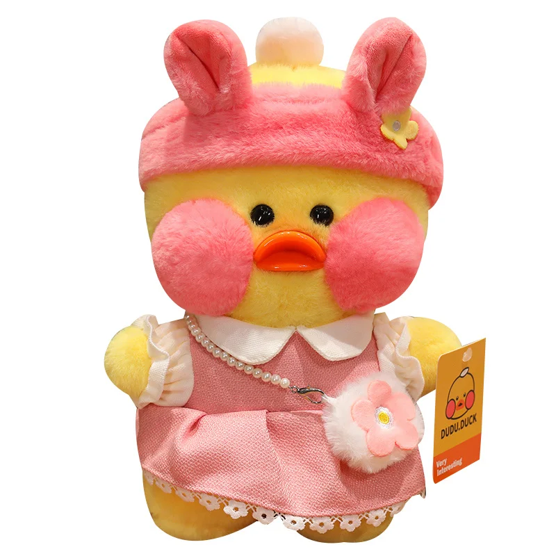 Cute Yellow Cafe Ducks StuffedSoftToy Kawaii Soothing Toys  Dolls Pillow A Must Have For Birthdays