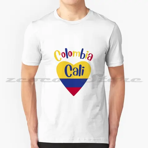 Cali Colombia Flag In Heart T-shirt 100% Bomull Bekväm Högkvalitativ Colombia Flag In Heart Latinamerikanskt Sydamerika Land 6 best sales Kalifornien, Colombia - №3