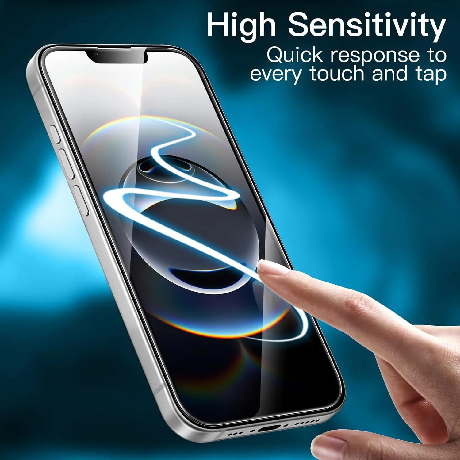 2/4 قطعة واقي شاشة عالي الدقة لهاتف ابل ايفون 16E/13/14/13 pro 9H زجاج مقسى عالي الدقة وضوح مضاد للانعكاس ومقاوم للكسر