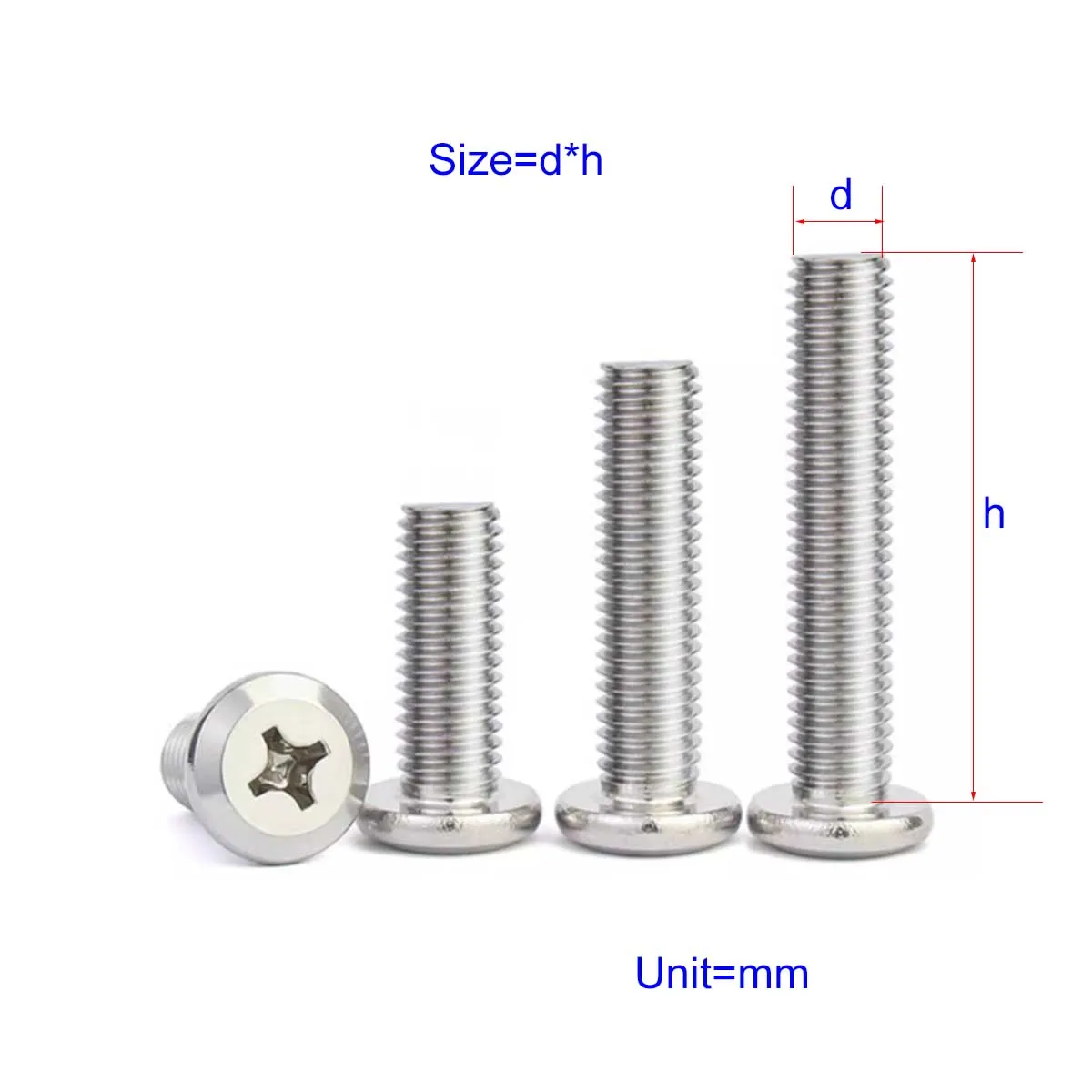 

Furniture Screws 304 Stainless Steel Large Flat Head Cross Head Screws With Chamfered Edge StudsM5M6M8M10