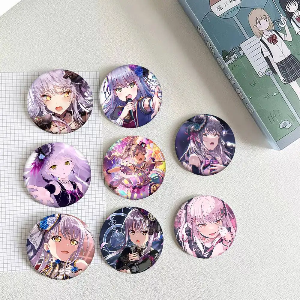 Anime-Spiel BanG Dream Yukina Minato Rundes Abzeichen Kreative Brosche Kleidung Rucksack Accessoires Anstecknadel