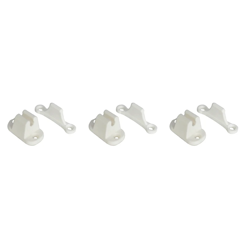 3x Deur Retainer Kit T Vorm Deur Stop Behoud Vangst Klink Voor Rv Caravan Motorboot Deur Houder Wit