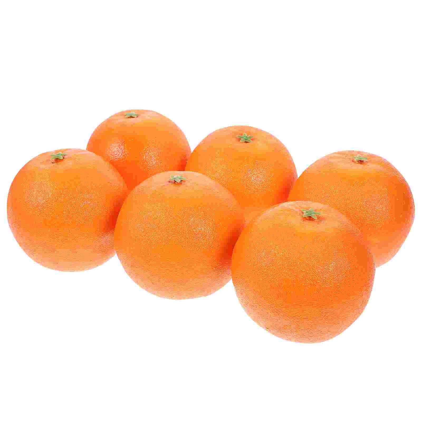 6 Pcs Fruit Decorative Orange Props Artificial Fruits Foam Figurines Aesthetic Room Grape