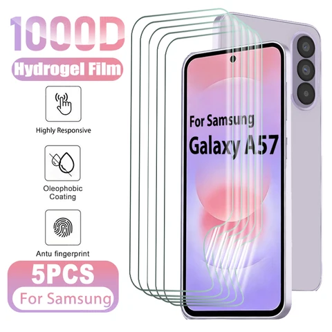 Гидрогелевая пленка для Samsung A57 A 57 57a, мягкая пленка для Samsung A37 2026 a 37, защитная пленка с полным покрытием экрана GalxyA17 A17 17a, 5 шт.