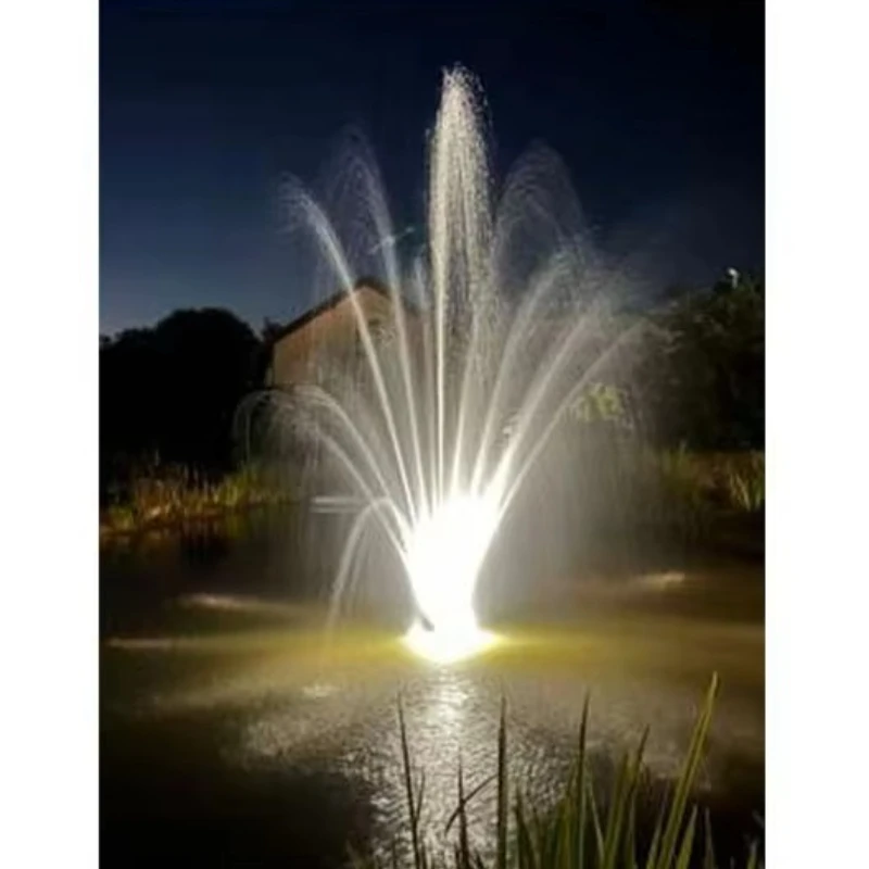 Jardín con pequeña fuente flotante de lujo para piscina, característica de agua para baile musical interior y exterior