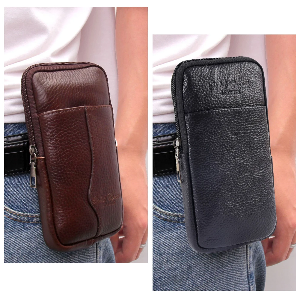 أزياء الرجال الصغيرة الخصر حزم المحفظة الرجعية الخصر حقيبة لون نقي محفظة المال متعددة الوظائف المحفظة فاني حزم #1