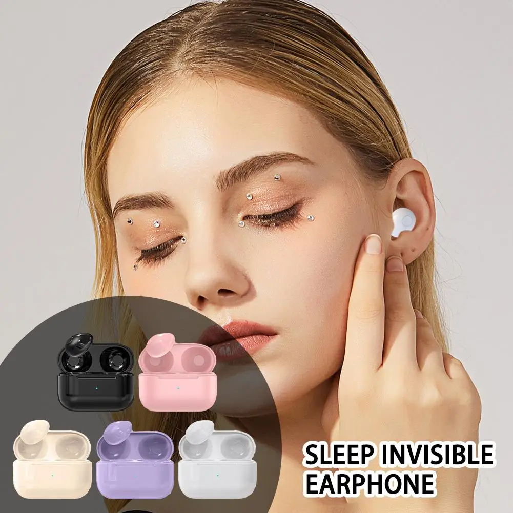 New Sleep Invisible Waterproof Wireless Bluetooth Earbuds Long Sound Headphone Noise Quality Standby High Reductio Range He Q5n8