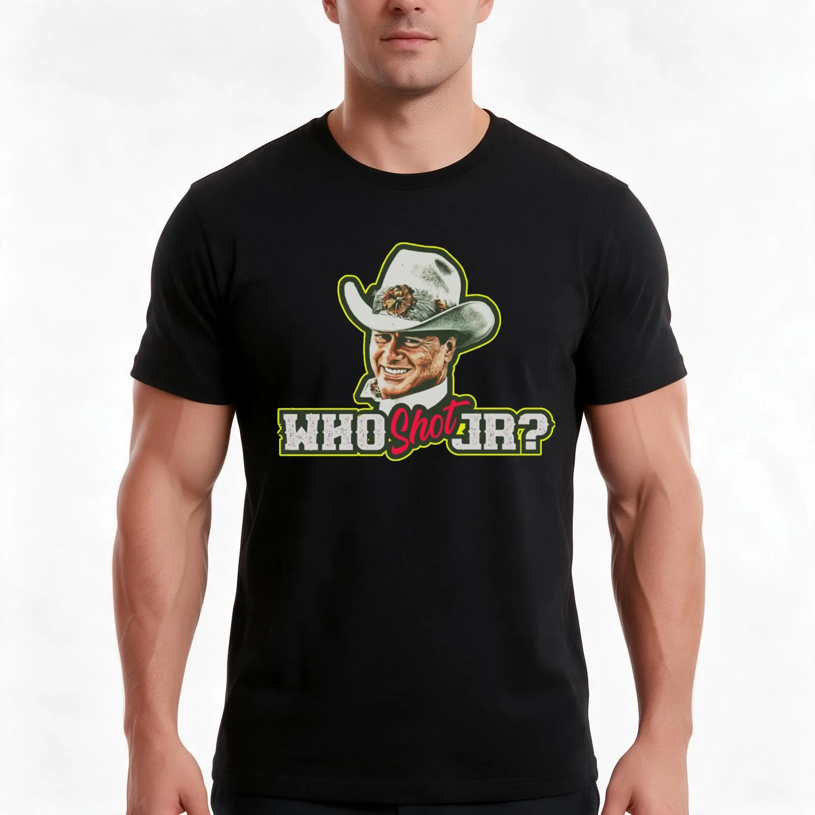 Who Done It - Who shot JR 1980 T-Shirt, Summer Casual Cotton Tee, Oversized Streetwear Tops, Vintage Graphic Print, 100% Cotton