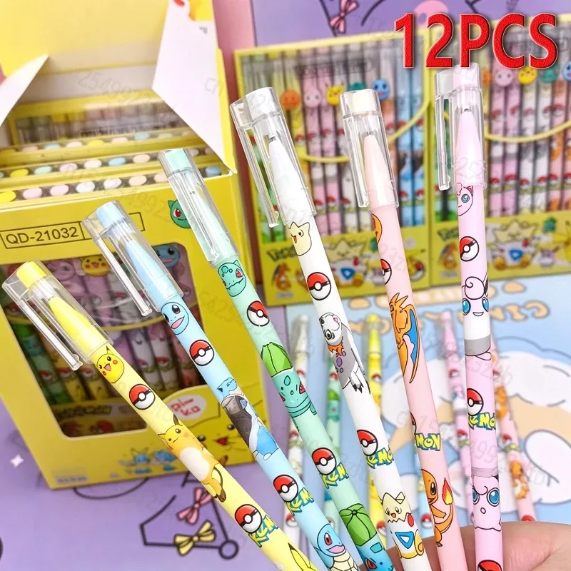 12pcs Anime Monster 0.5mm Erasable Gel Pen Student Stationery Products School Supplies Birthday Gifts Wholesale