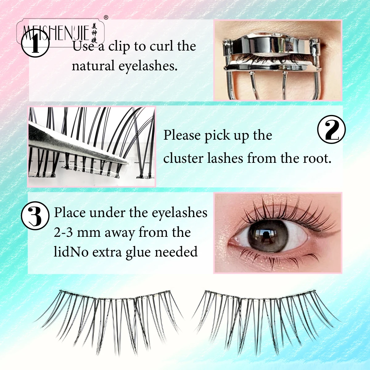 رموش ذاتية اللصق رموش عنقودية لا غراء رموش فردية مجموعات رموش ناعمة قابلة لإعادة الاستخدام أدوات ماكياج فو Cils maquillaje