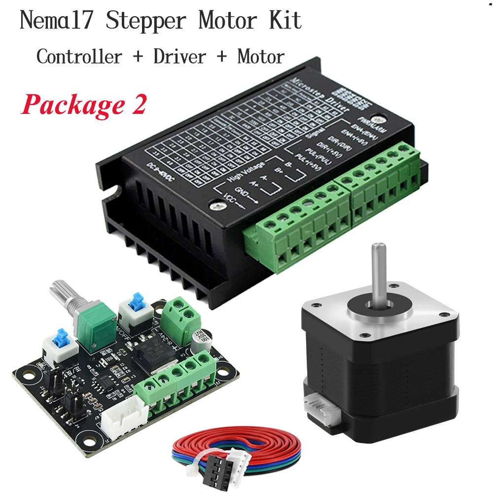 Nema17 17HS4401 Stepper Motor Driver Kit TB6600 4A MKS OSC Adjustable Forward and Reverse Speed for CNC Engraver Sliding Table