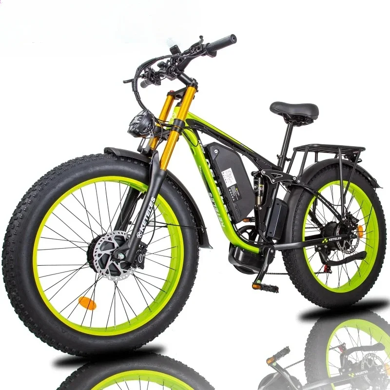 For K800 Pro 2000W Dual Motor 48V 23AH Fat Tire Hydraulic Brake Soft Tail Frame Hydraulic Big Front Fork Ebike