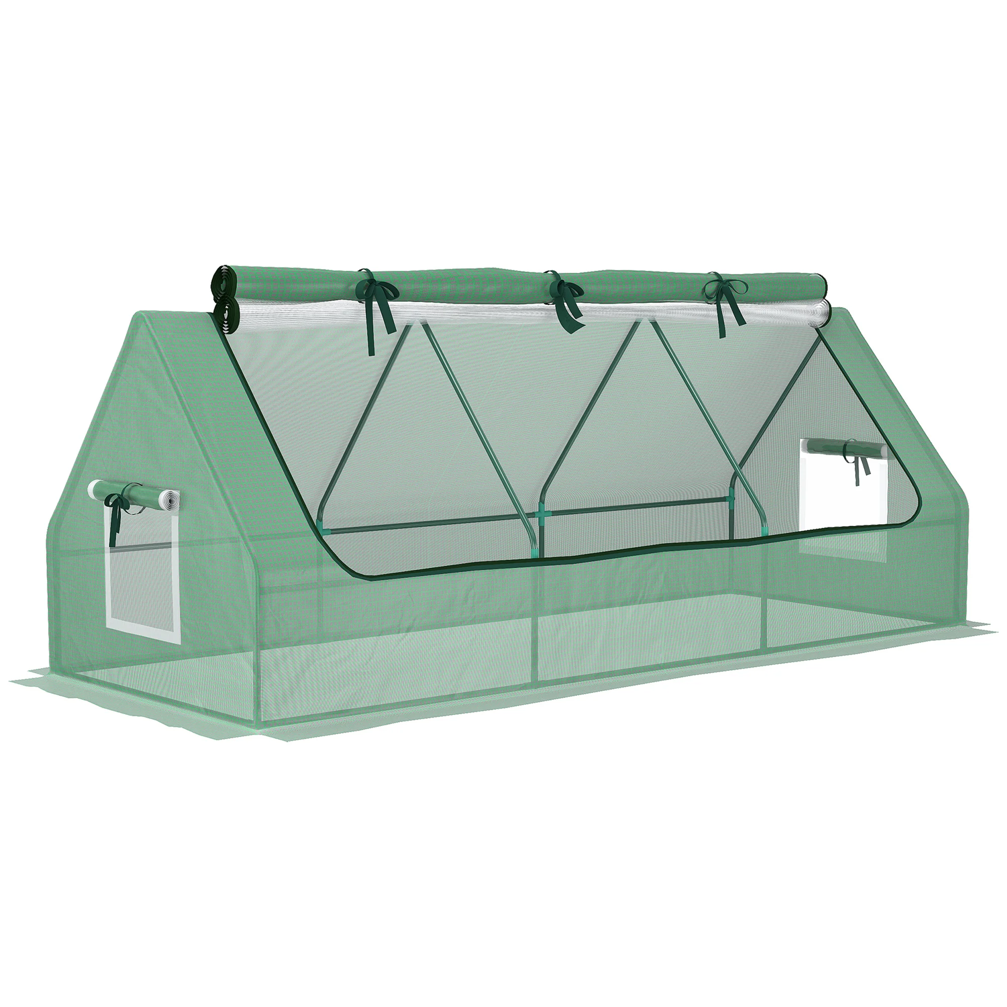Mini-Gewächshaus mit Netzfenster, UV-beständiger PE-Folie, 240×90×90cm, ideal für Garten und Anzucht – Detail 1