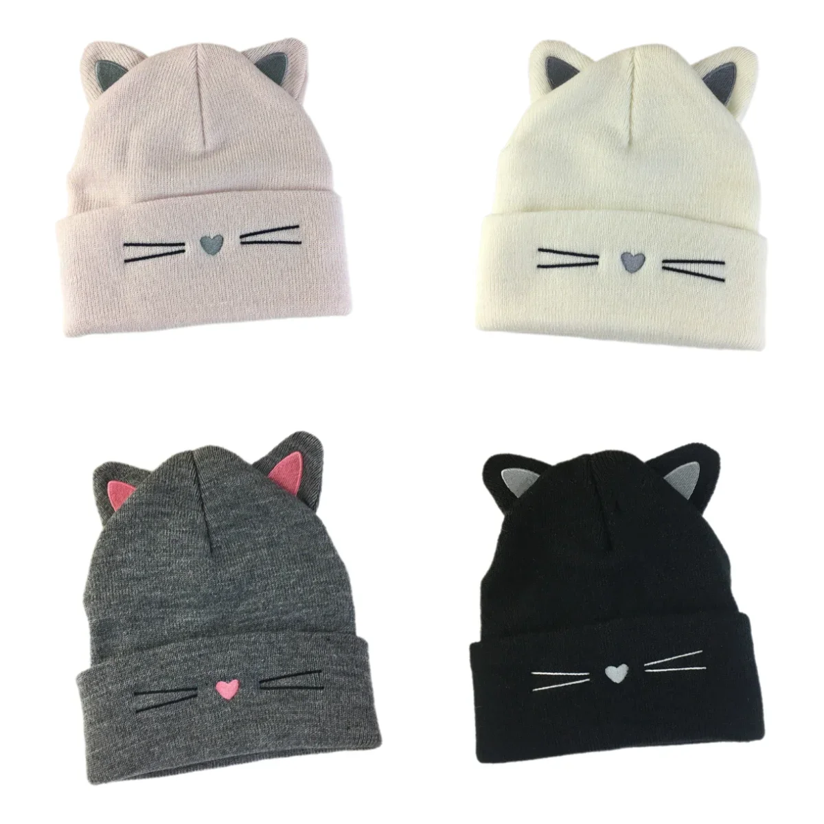 

Lovely Animal Cat Ear Knit Beanie for Toddler Boy Girl Ages 1-5 Autumn Winter Warm Soft Elastic Baby Hat with Ear Protection