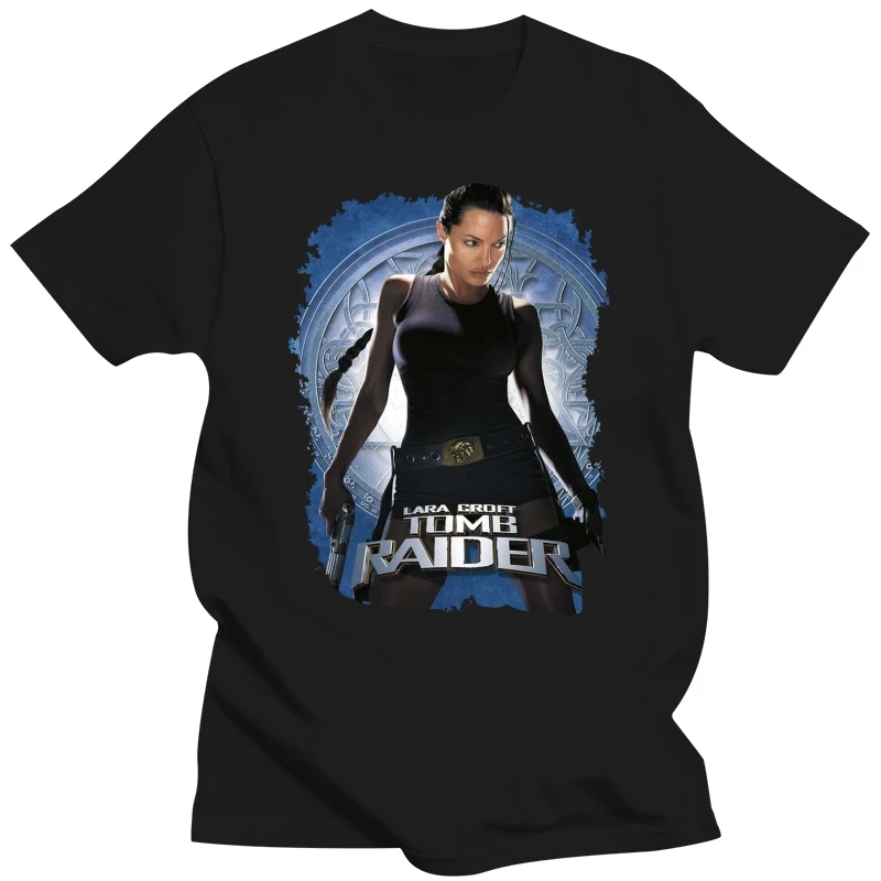 Tomb Raider Lara Croft Angelina Jolie Black T Shirt