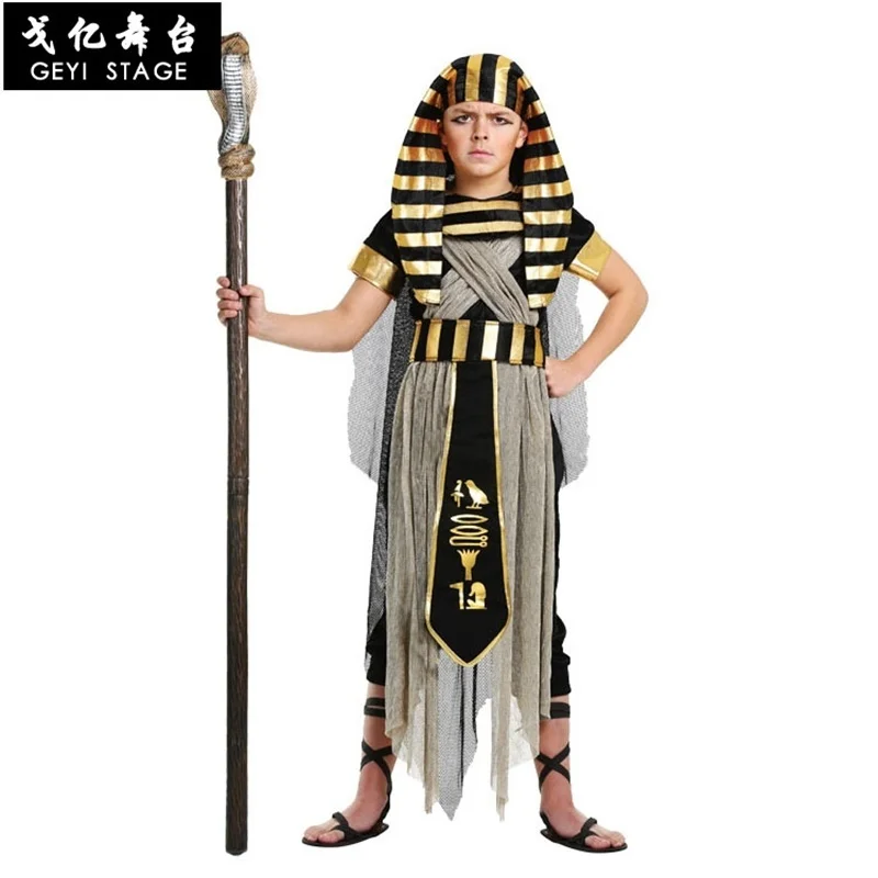 Disfraces de Faraón Egipcio de oro para fiesta de Purim, ropa para adultos y niños, rey egipcio, príncipe, Purim, vestido de lujo