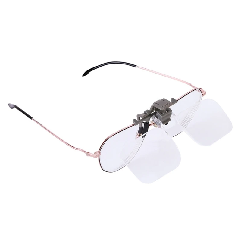 Clip On Head-Mounted Magnifier for Eyeglass 2x Magnification for Close Work Read Dropshippin