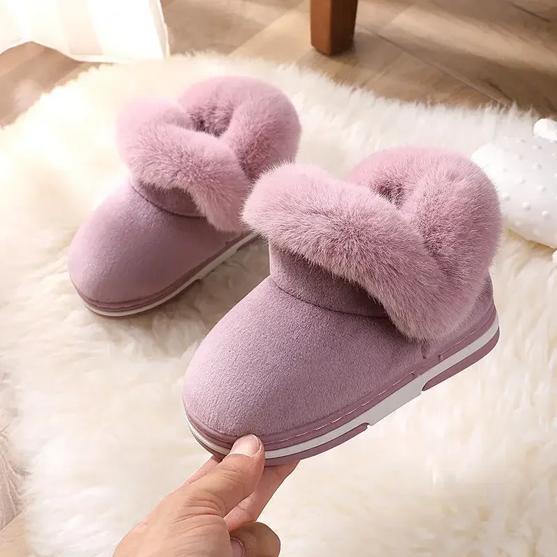 2024 Winter New Breathable Girls Warm Snow Boots Thick Cotton Shoes Kids Snow Boots Baby Boots Casual Shoes Cotton Fabric