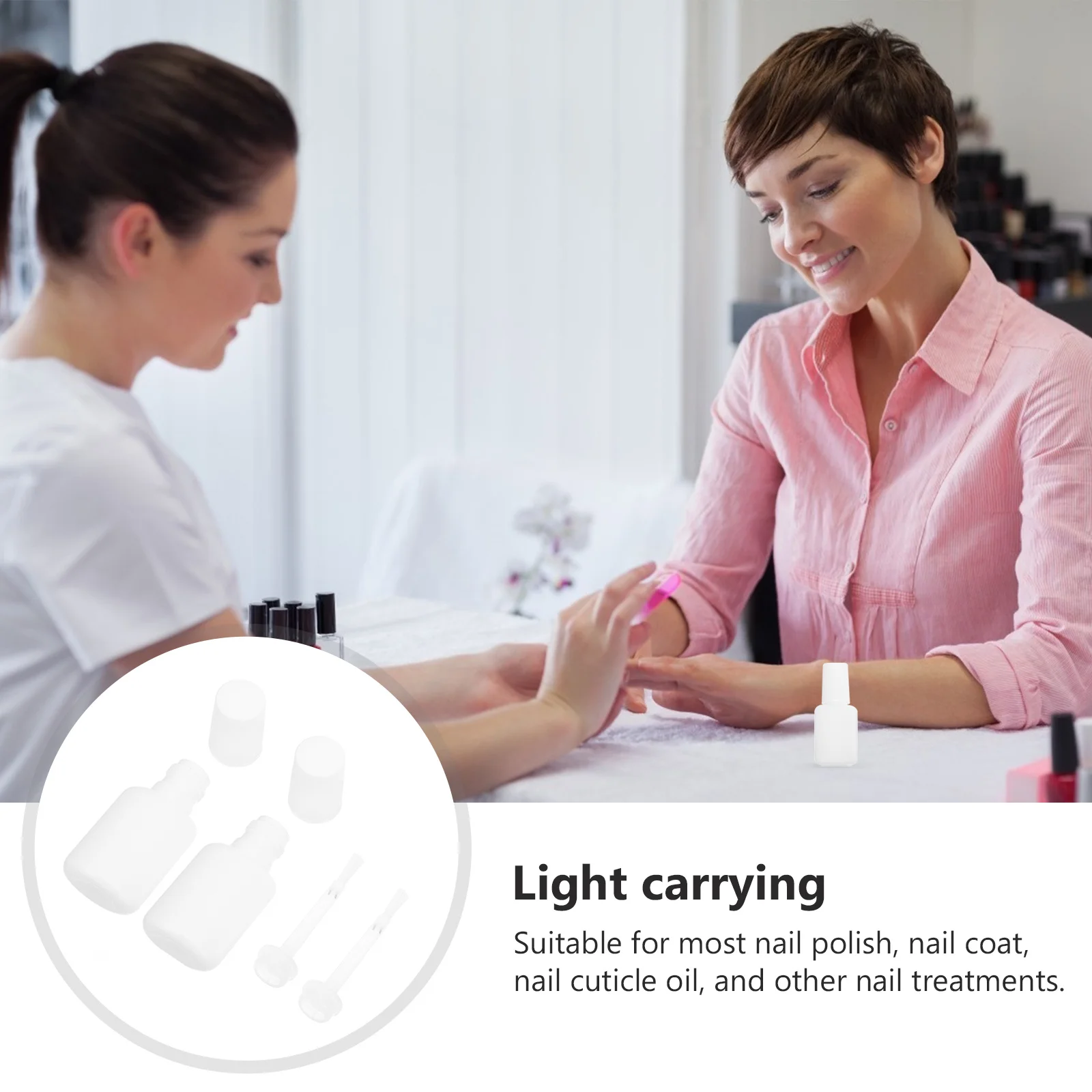 

11Pcs Nail Polish Bottles Clear Refillable Small Jars for Nail Glue Cuticle Oil Essential Oils Manicure Use Clear Sample Bottles