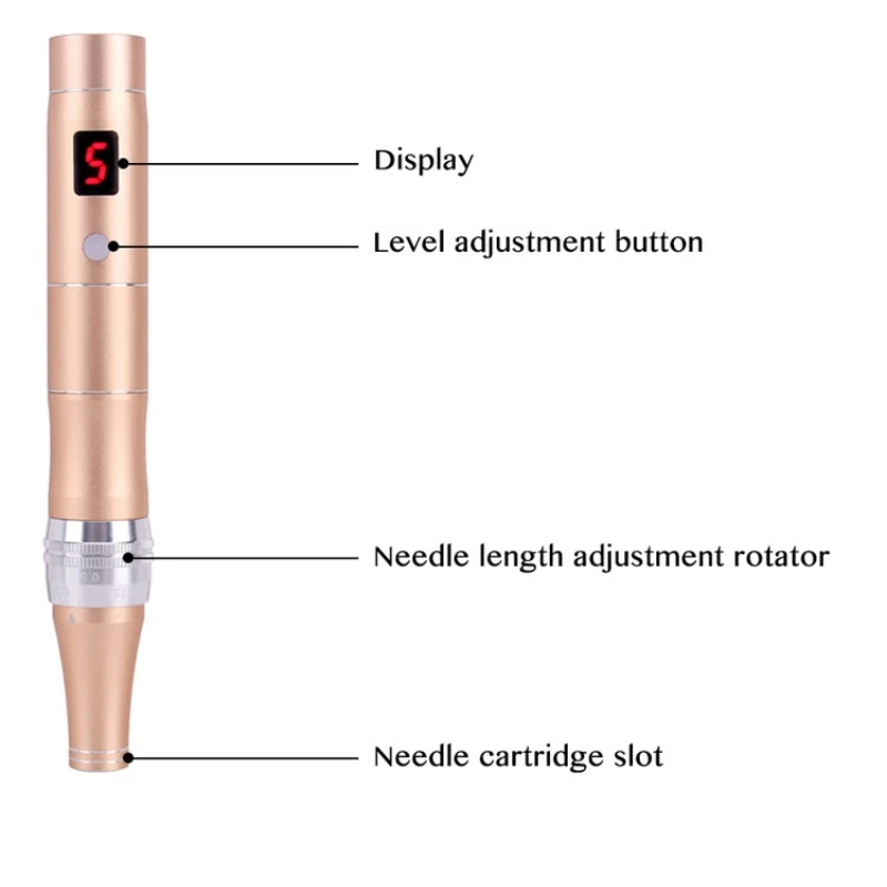 Professional Micro Needling Mesotherapy Dr.imp Pen Wireless Dermapen with 10pcs Pin Auto Micro Needle Derma System Therapy Tools